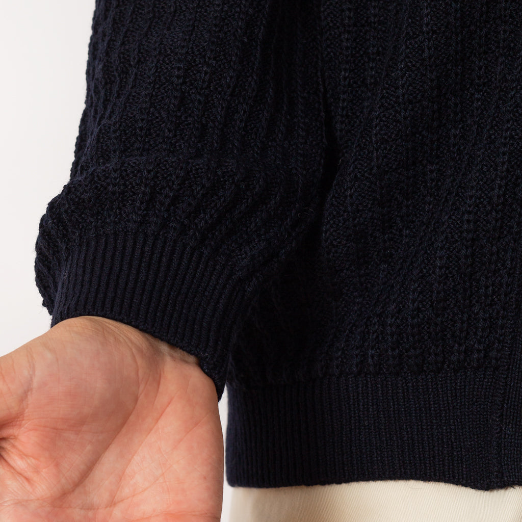 Knit Jacket - Navy Merino