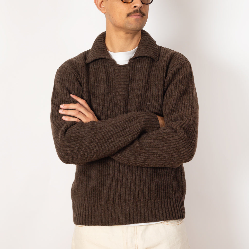 Collar Sweater - Dark Brown