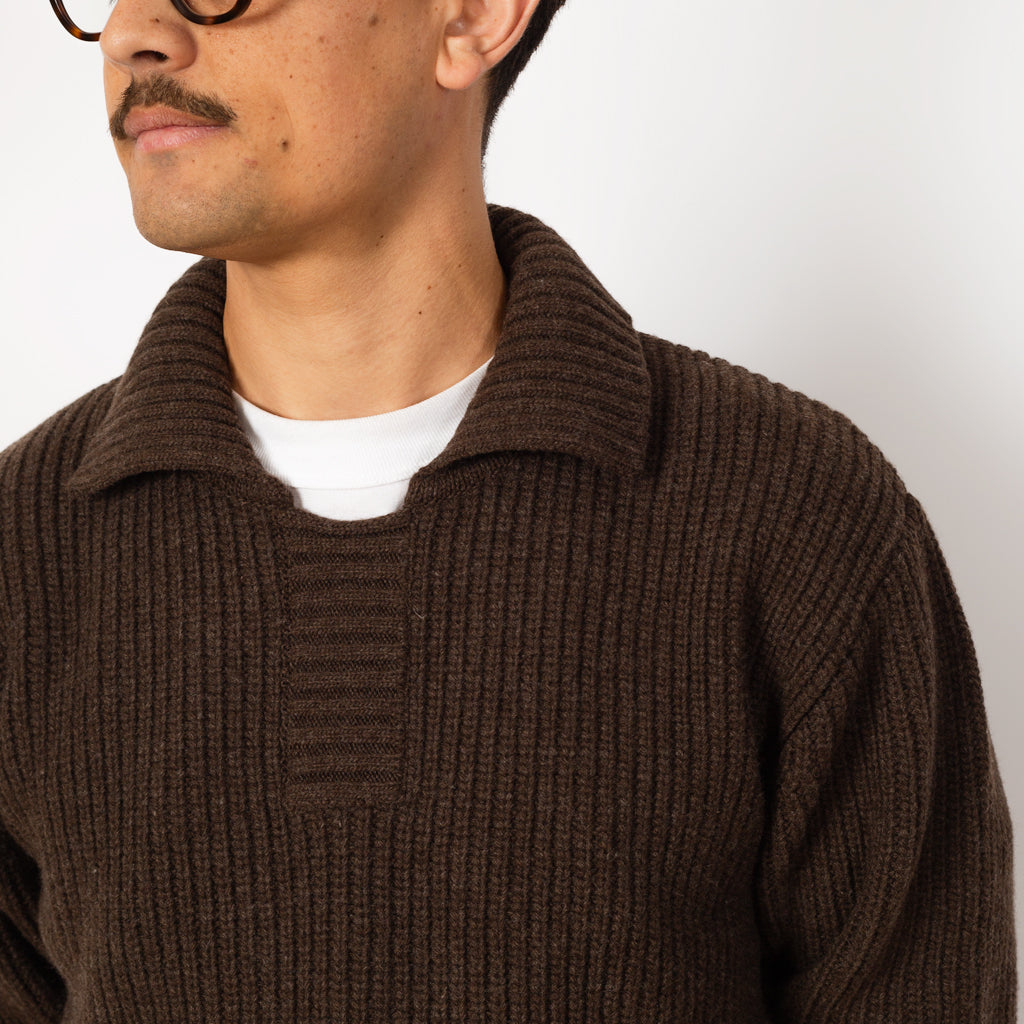 Collar Sweater - Dark Brown