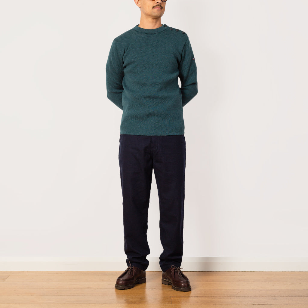 Brushed Moleskin Military Chino - Navy