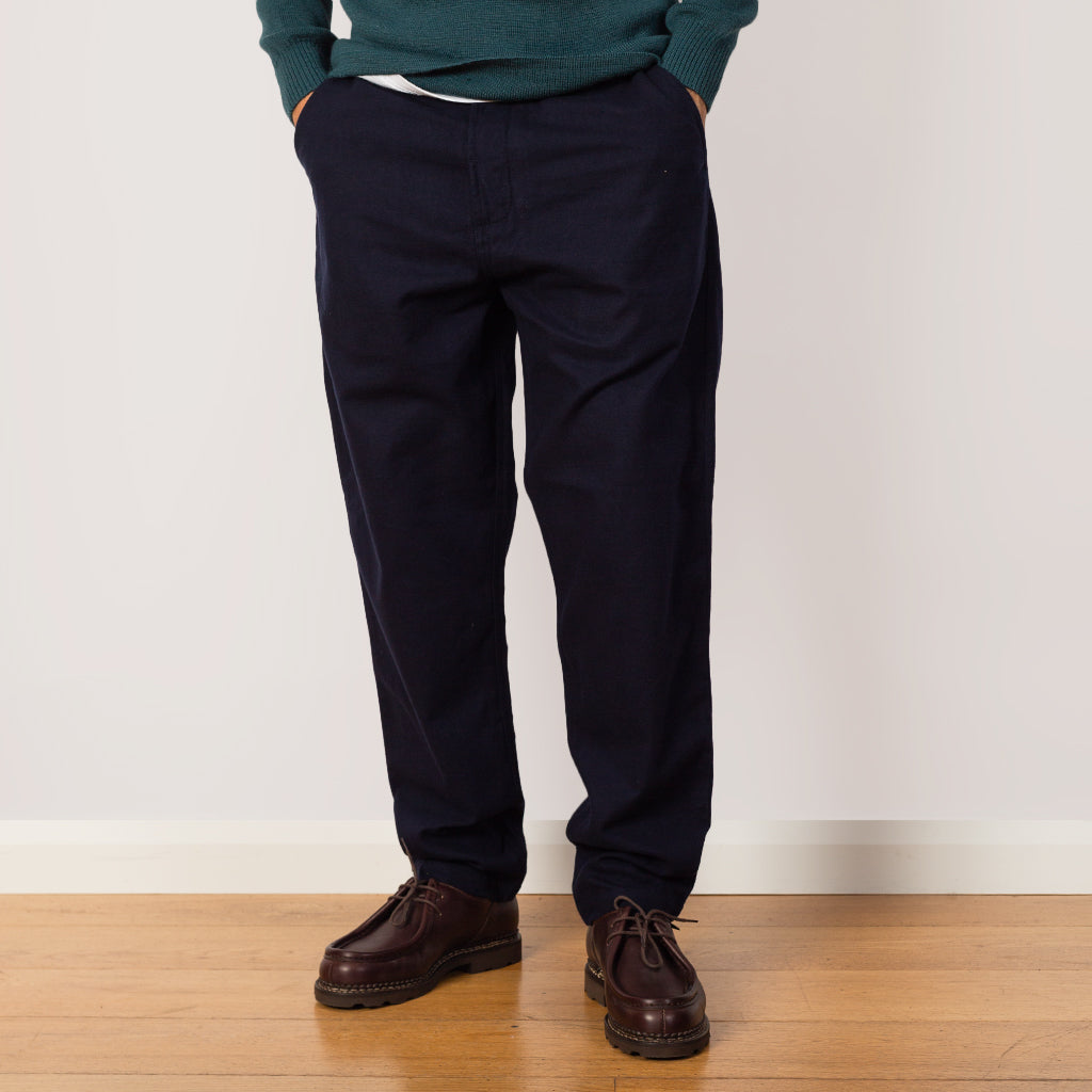 Brushed Moleskin Military Chino - Navy