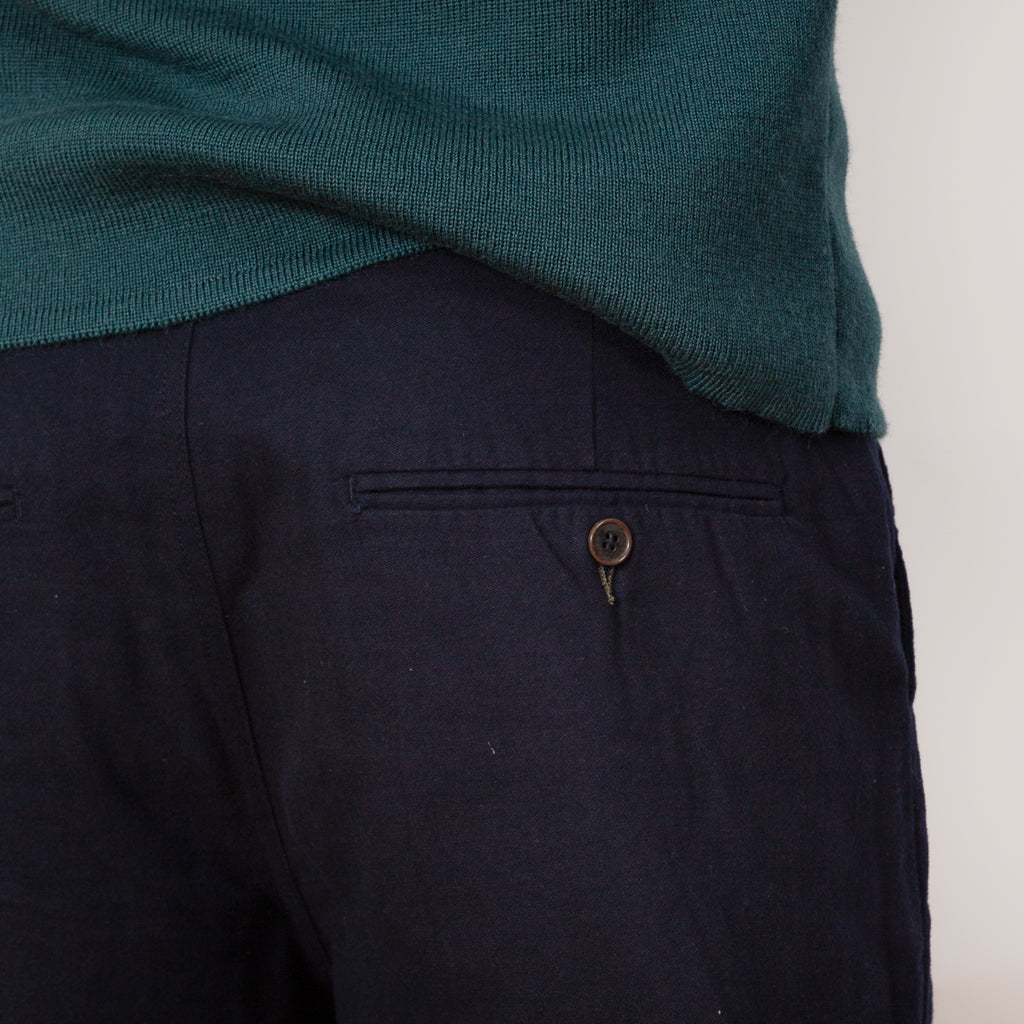 Brushed Moleskin Military Chino - Navy