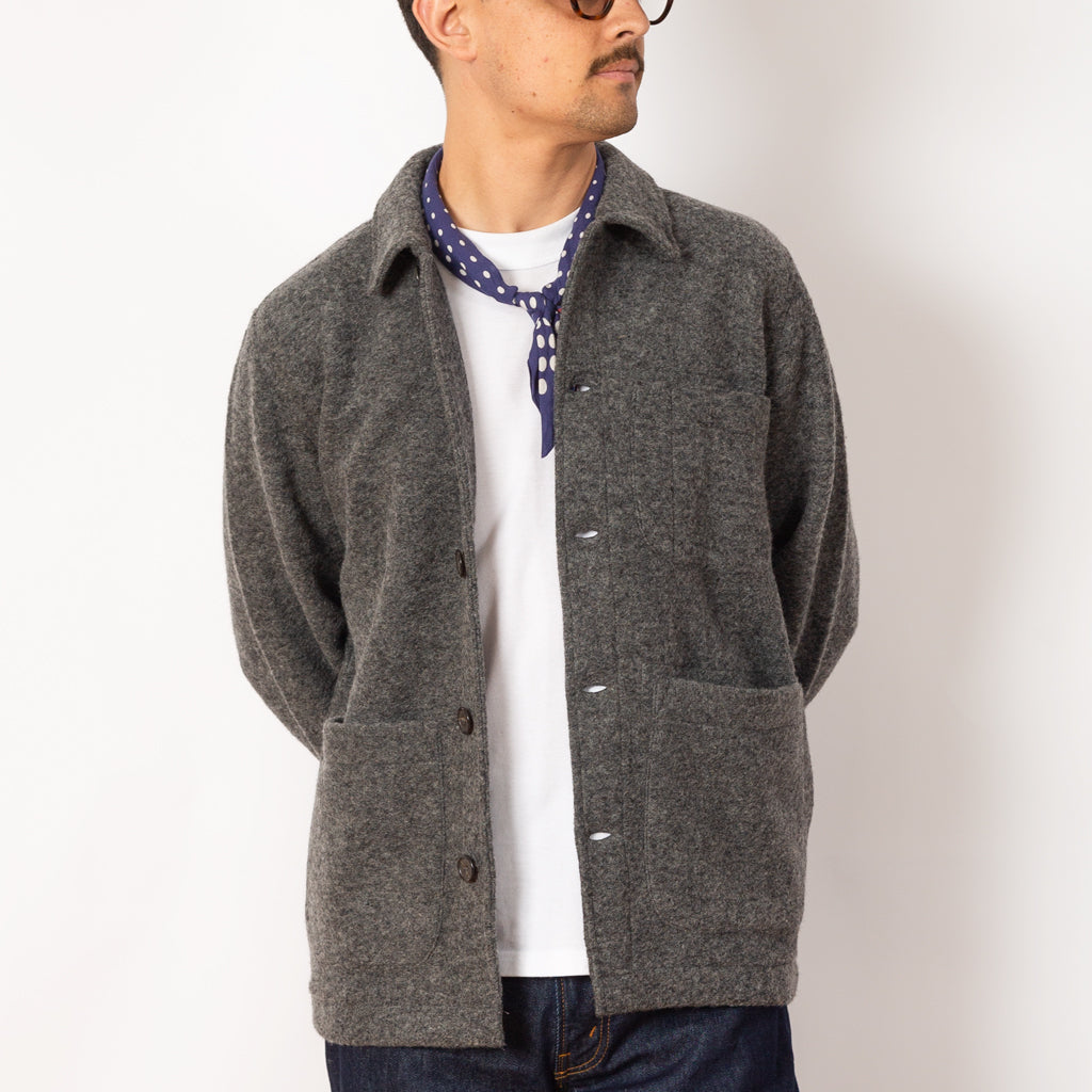 Wool Fleece Field Jacket - Grey Marl