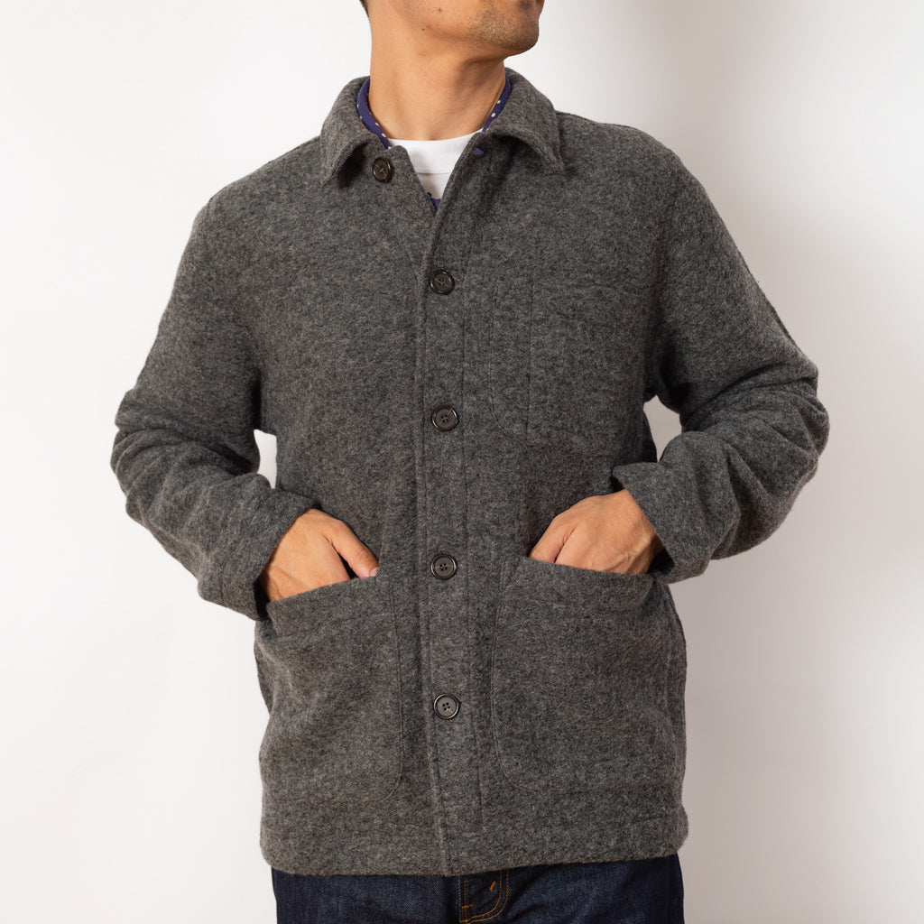 Wool Fleece Field Jacket - Grey Marl