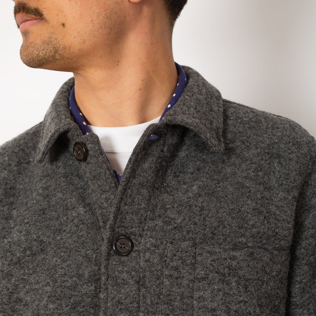 Wool Fleece Field Jacket - Grey Marl