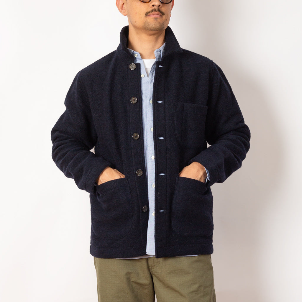 Wool Fleece Field Jacket - Navy