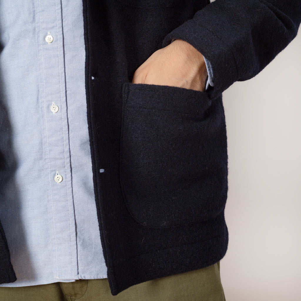 Wool Fleece Field Jacket - Navy