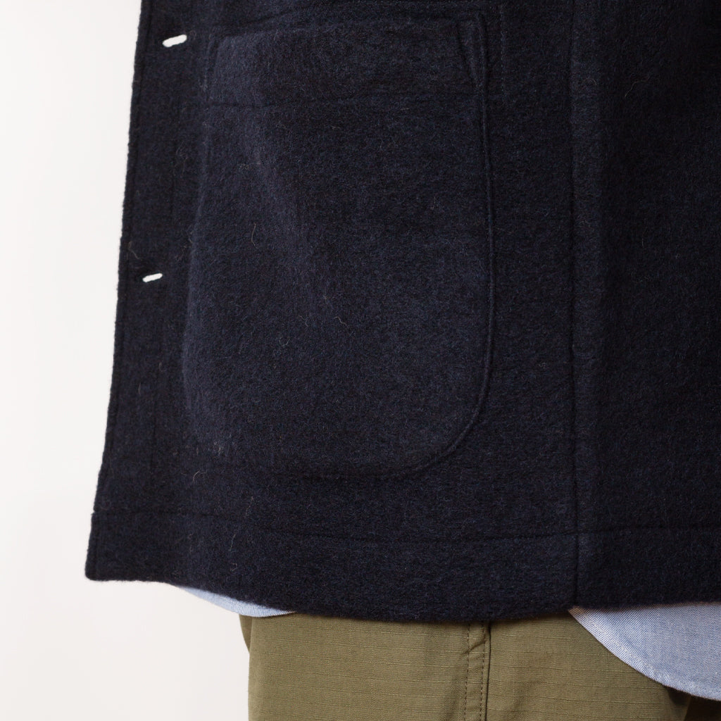 Wool Fleece Field Jacket - Navy