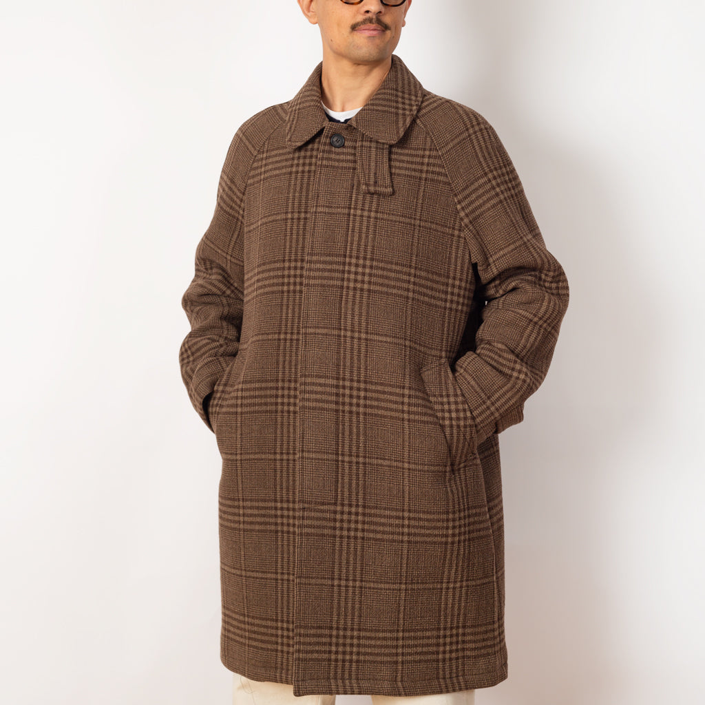 Accession Coat - Brown Check Recycled Wool