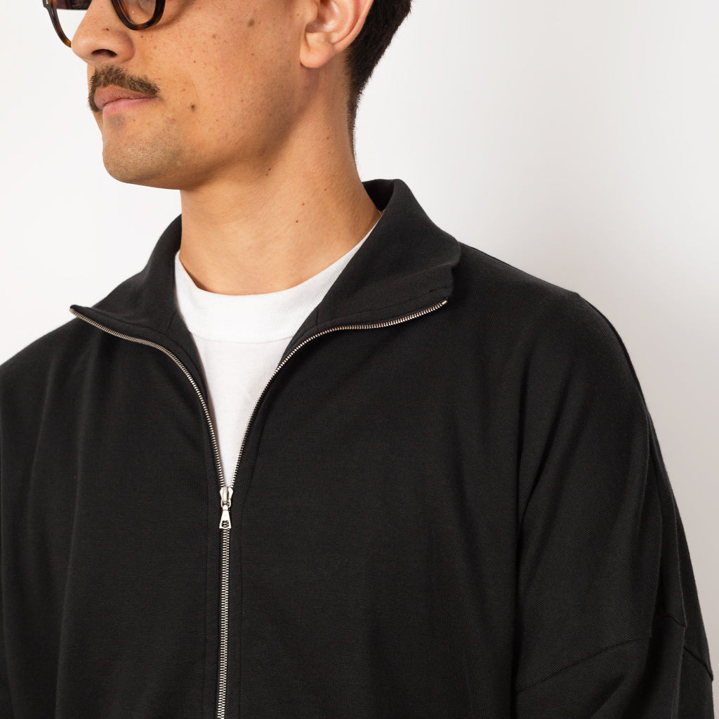 Super High Gauge Zip Sweat - Ink Black