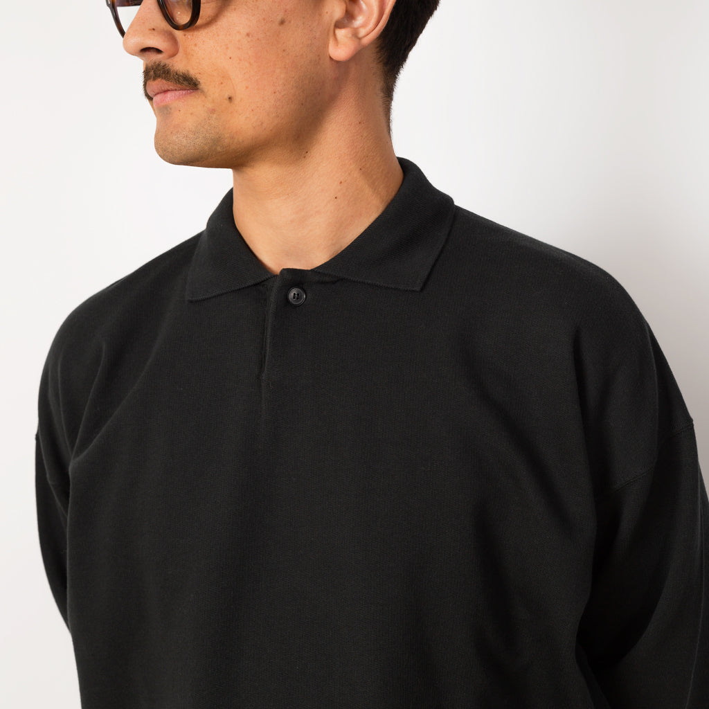 Pima Light Sweat Polo - Ink Black