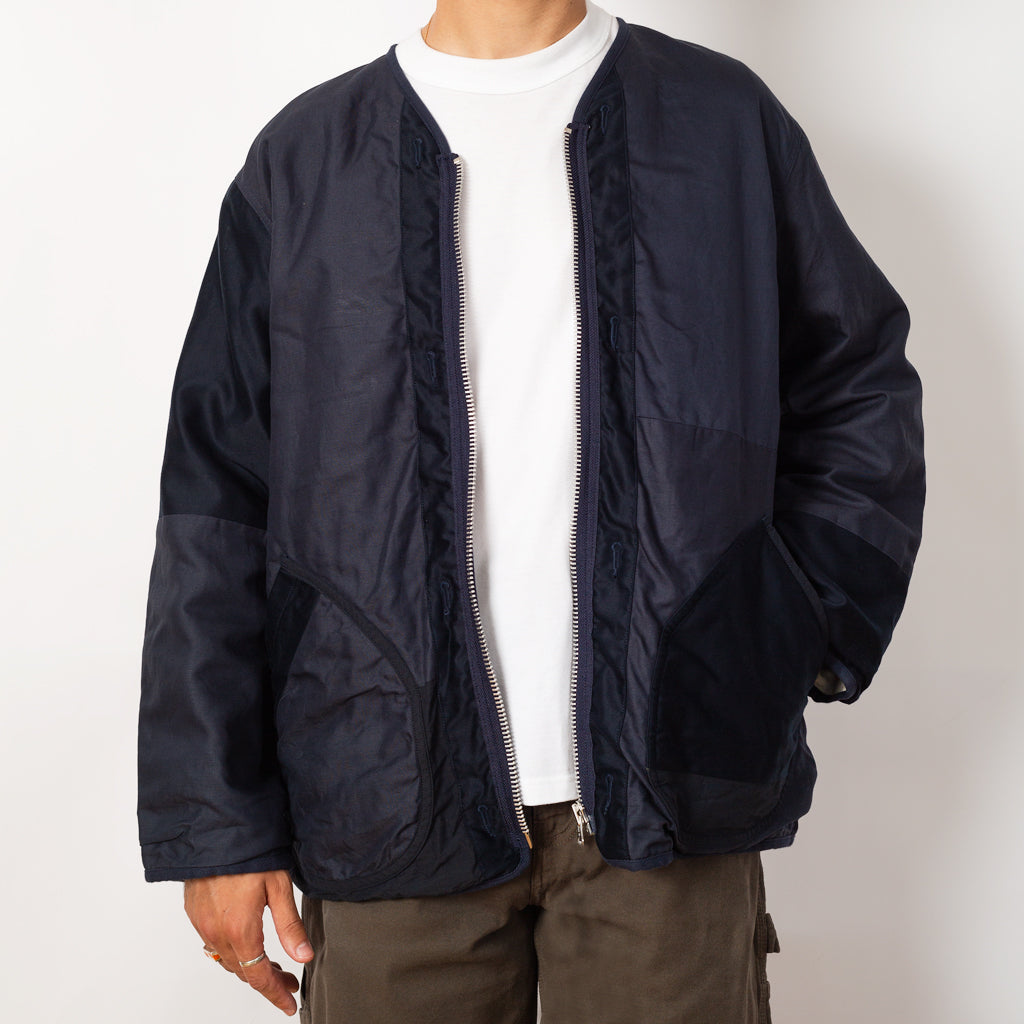 Patchwork Liner Jacket - Navy