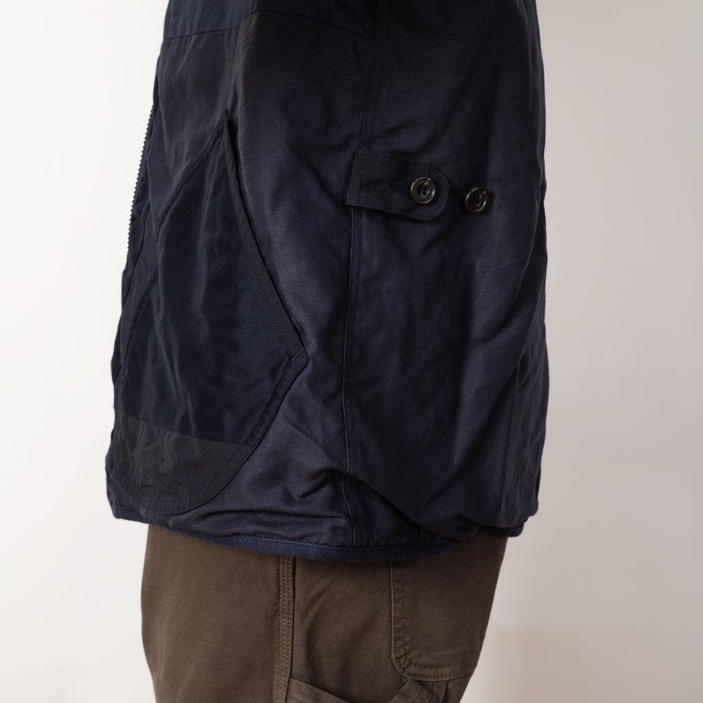 Patchwork Liner Jacket - Navy