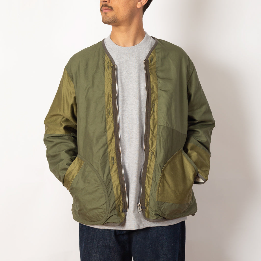 Patchwork Liner Jacket - Olive