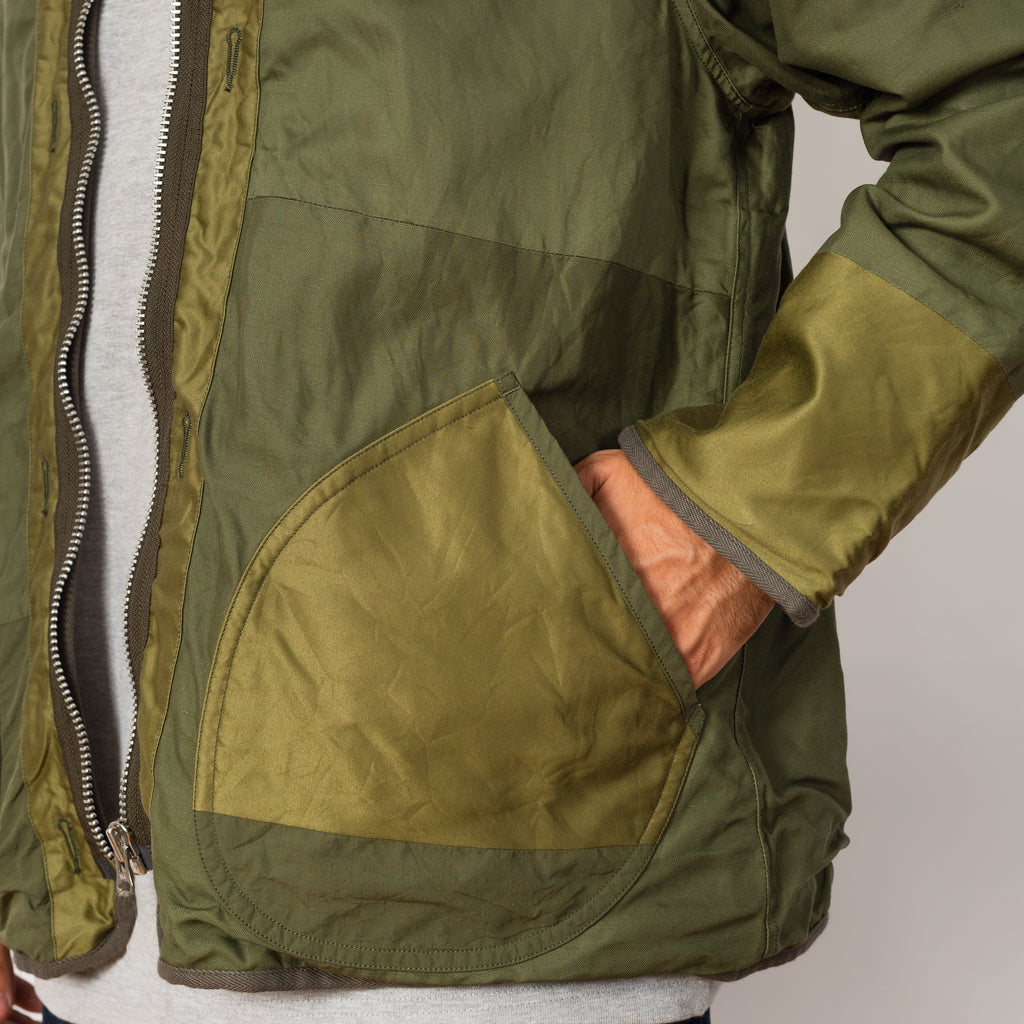 Patchwork Liner Jacket - Olive