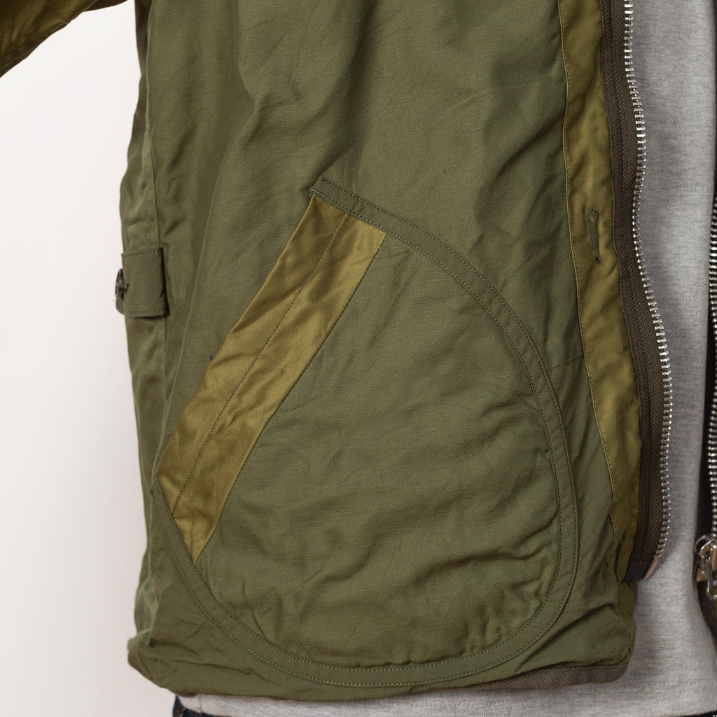 Patchwork Liner Jacket - Olive