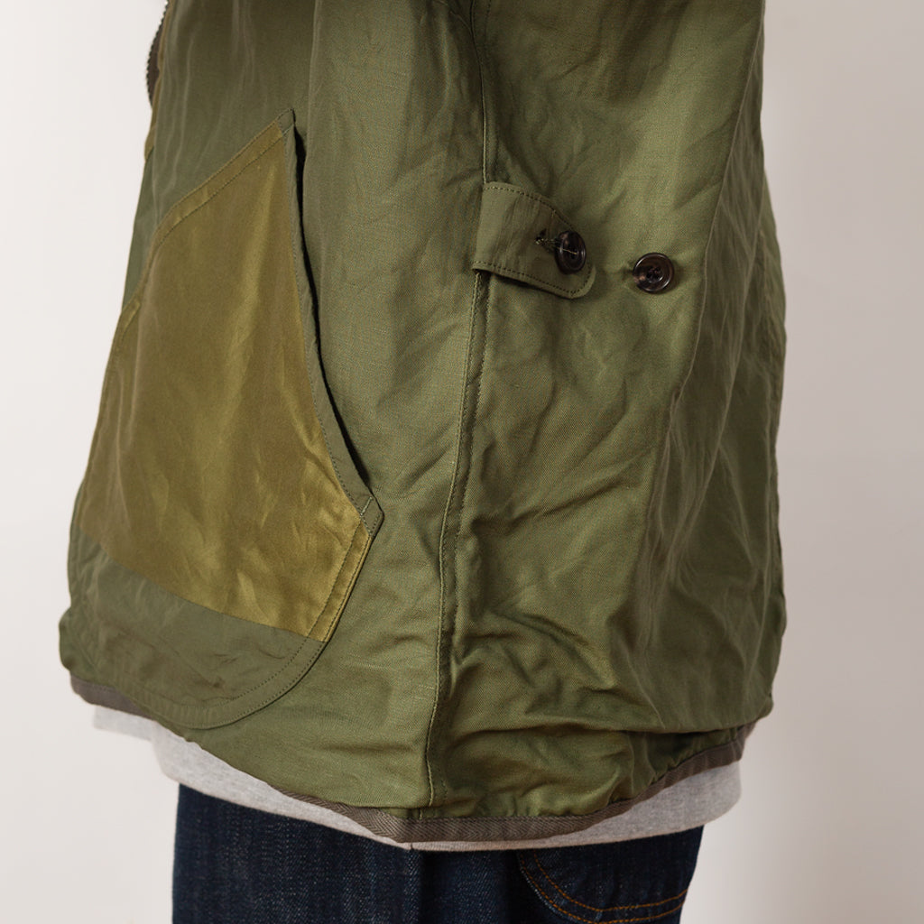 Patchwork Liner Jacket - Olive