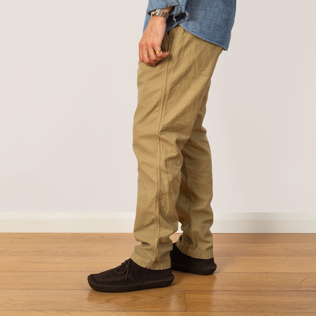 Back Satin Tapered Pants - Beige