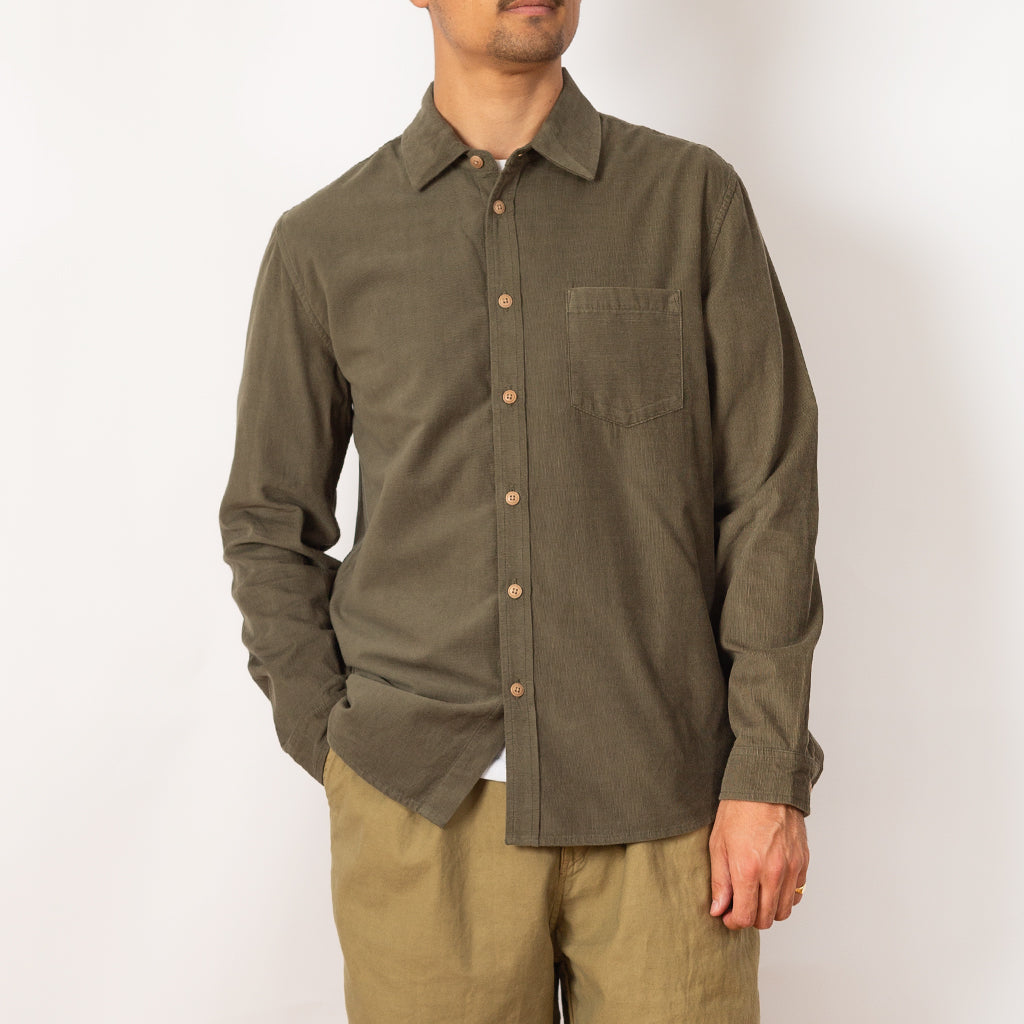 Direction Babycord Shirt - Olive