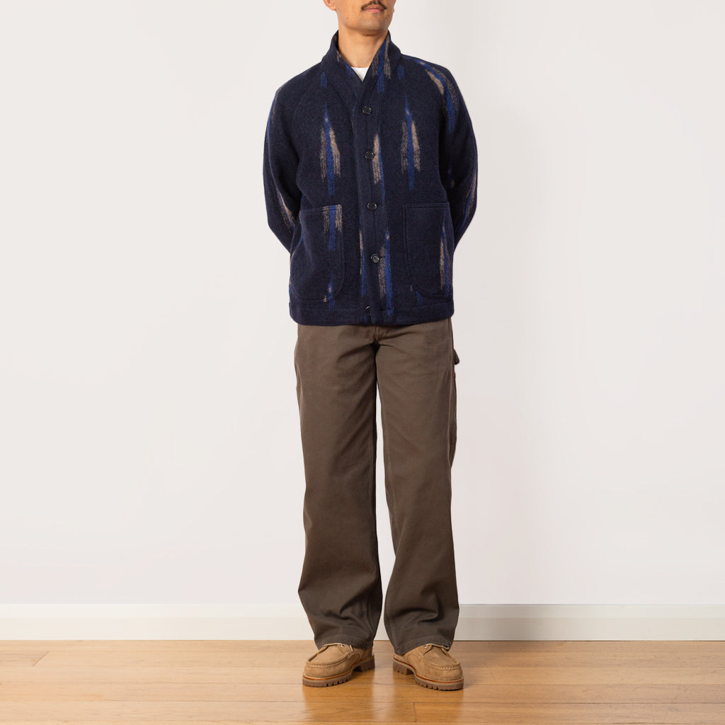 Erkin Jacket Felted Wool Abstra T Bird - Navy