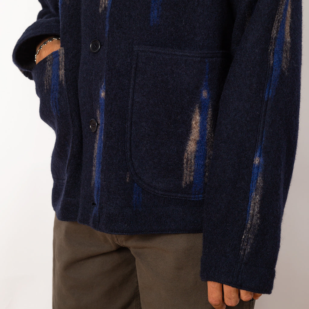 Erkin Jacket Felted Wool Abstra T Bird - Navy