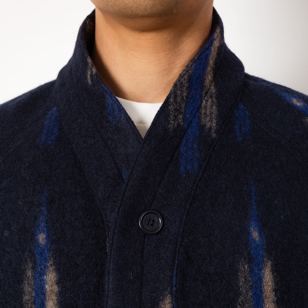 Erkin Jacket Felted Wool Abstra T Bird - Navy