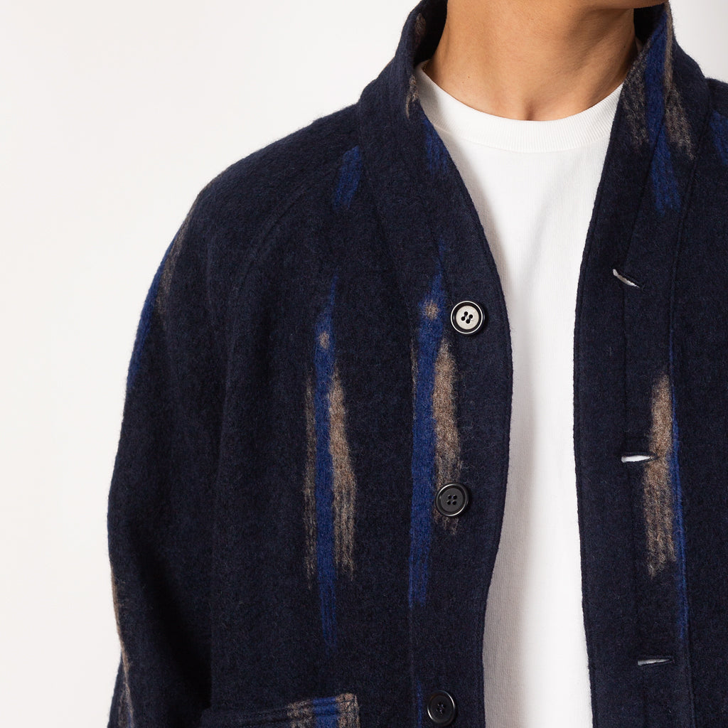 Erkin Jacket Felted Wool Abstra T Bird - Navy