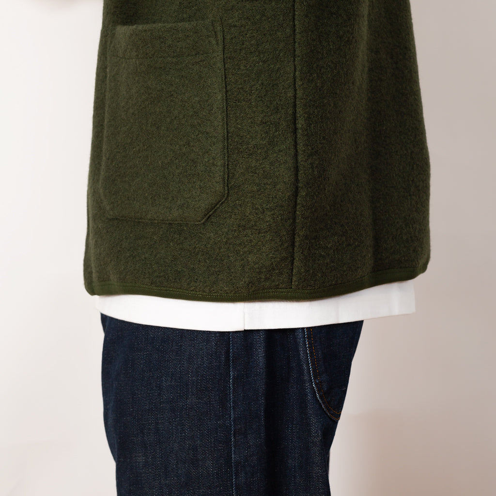 Wool Fleece Cardigan - Olive