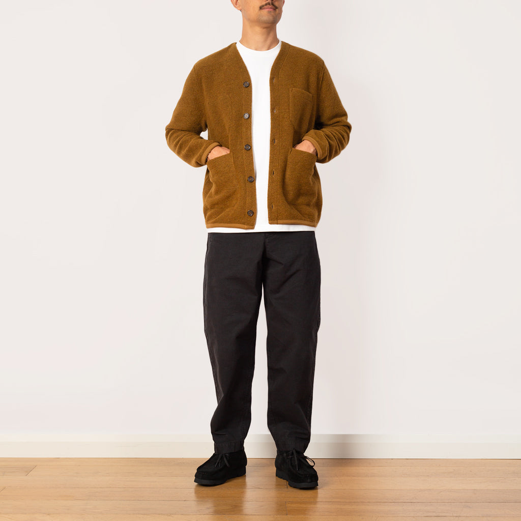 Wool Fleece Cardigan - Mustard