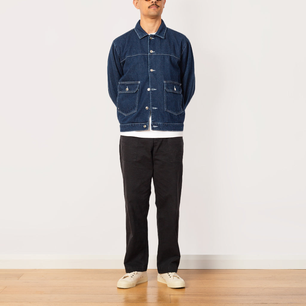 Full Button Denim Jacket - Rinsed Denim