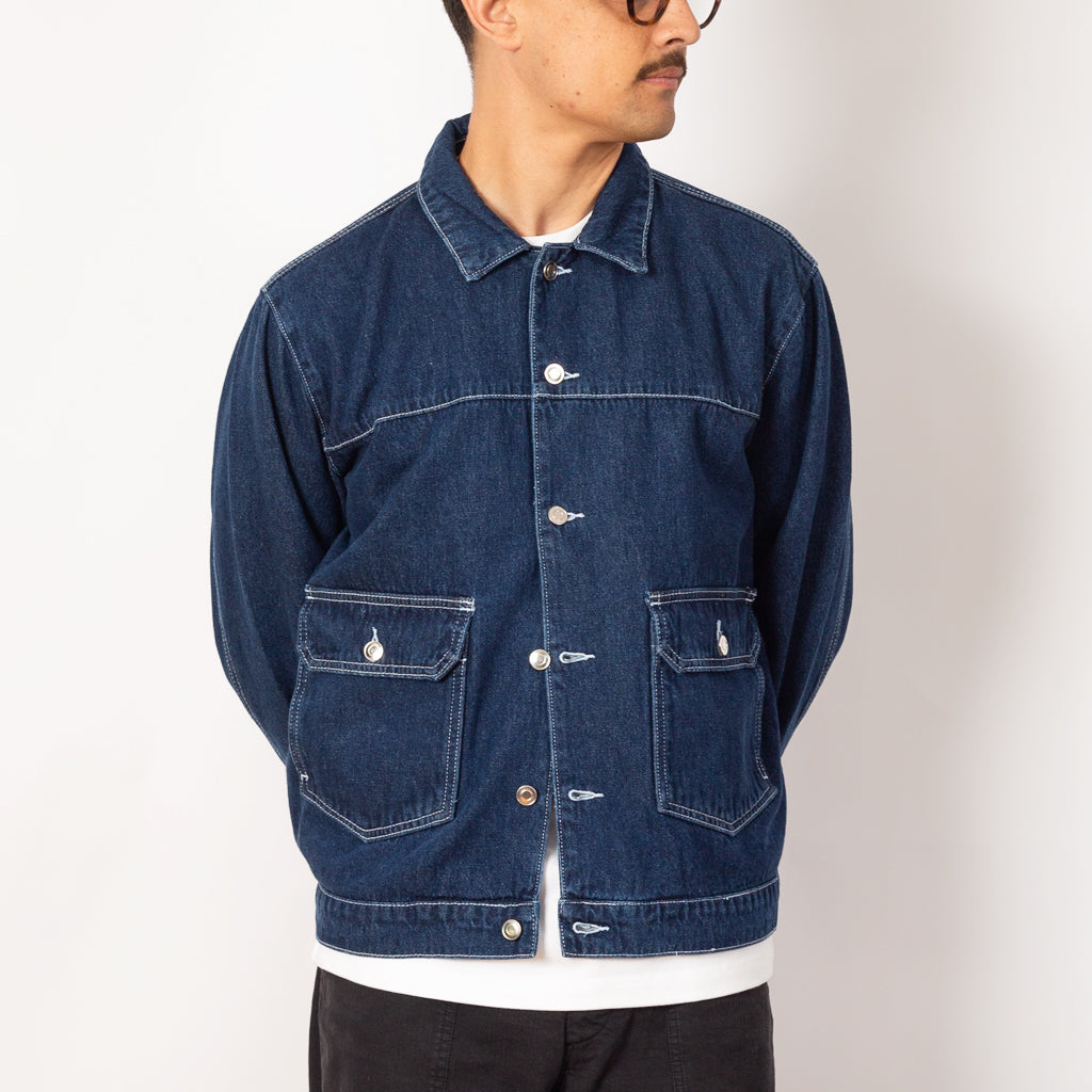 Full Button Denim Jacket - Rinsed Denim