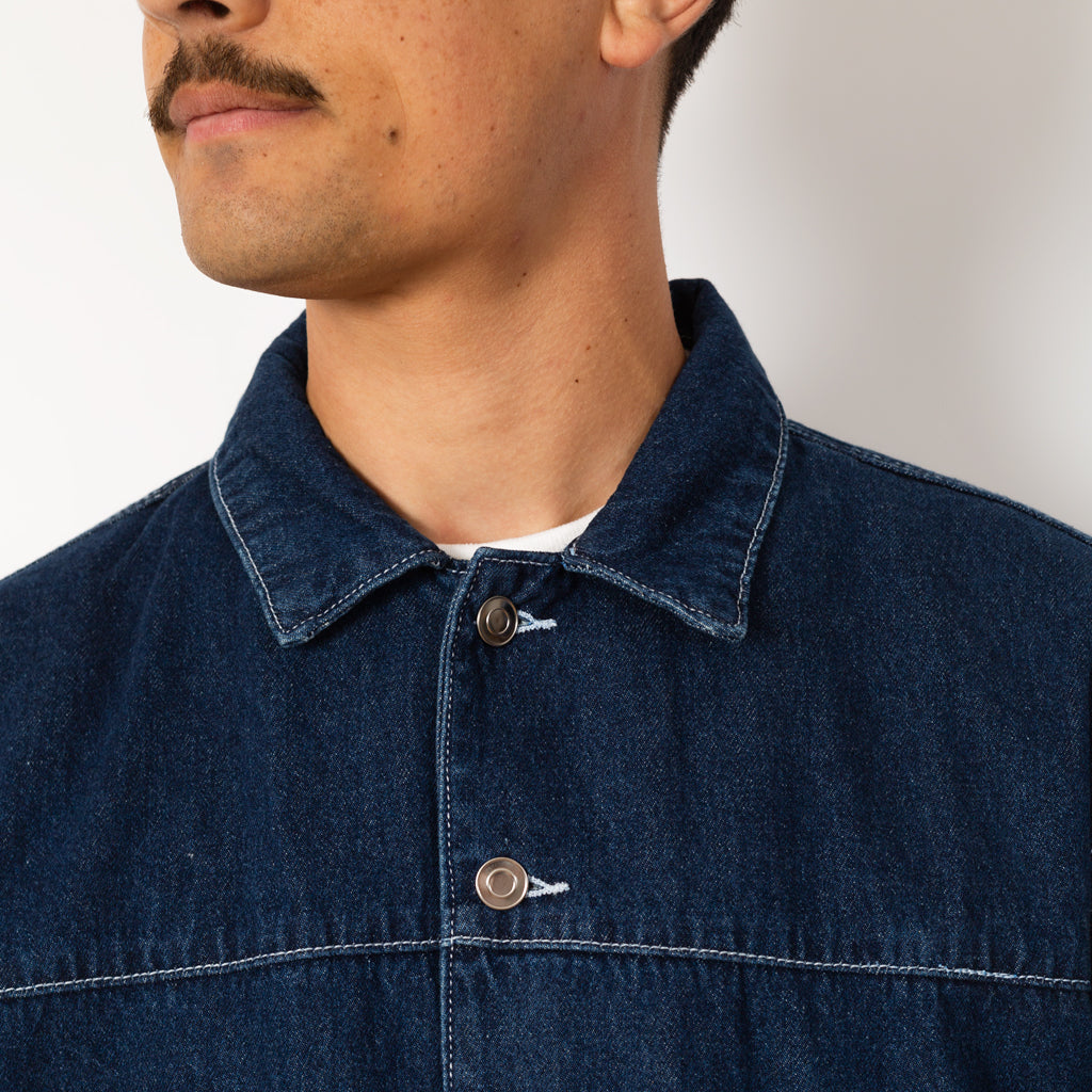 Full Button Denim Jacket - Rinsed Denim