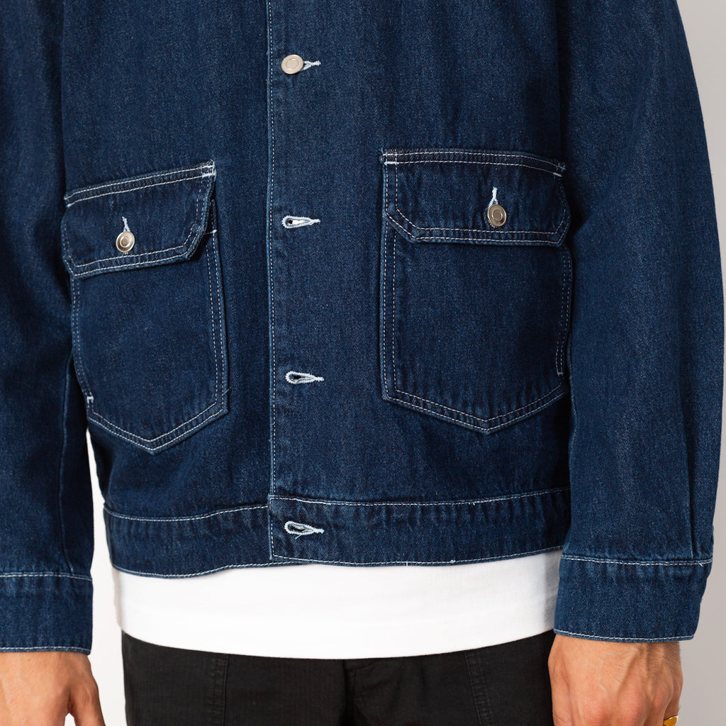 Full Button Denim Jacket - Rinsed Denim