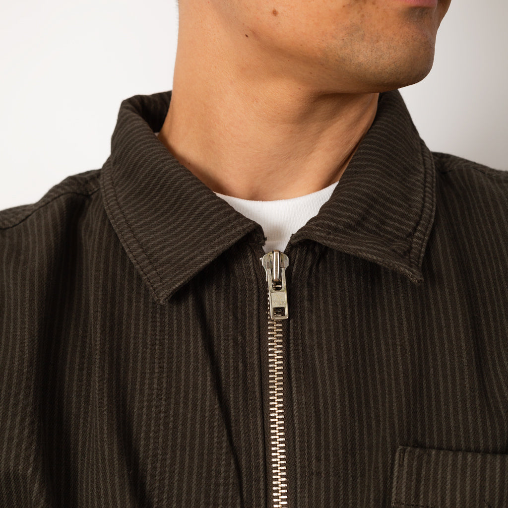 Zip Shirt - Overdyed Charcoal Hickory