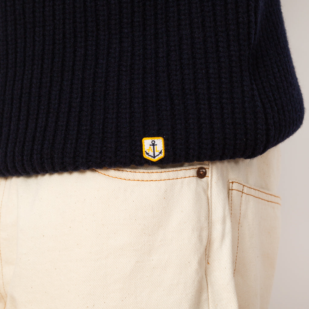 High Neck Heritage Sweater - Navy