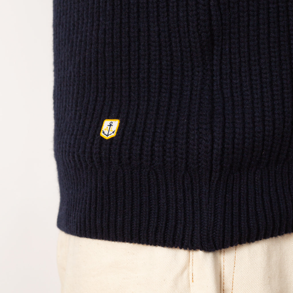 High Neck Heritage Sweater - Navy