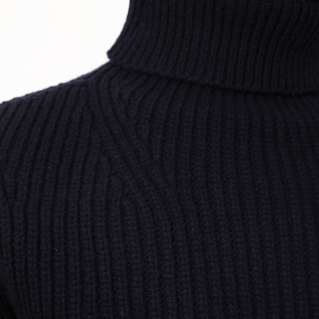 High Neck Heritage Sweater - Navy