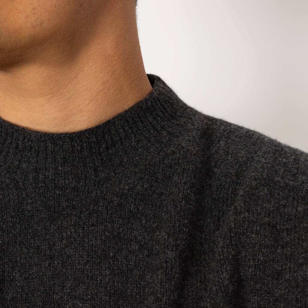 Seamless Merino Cashmere Crew Neck - Storm Grey