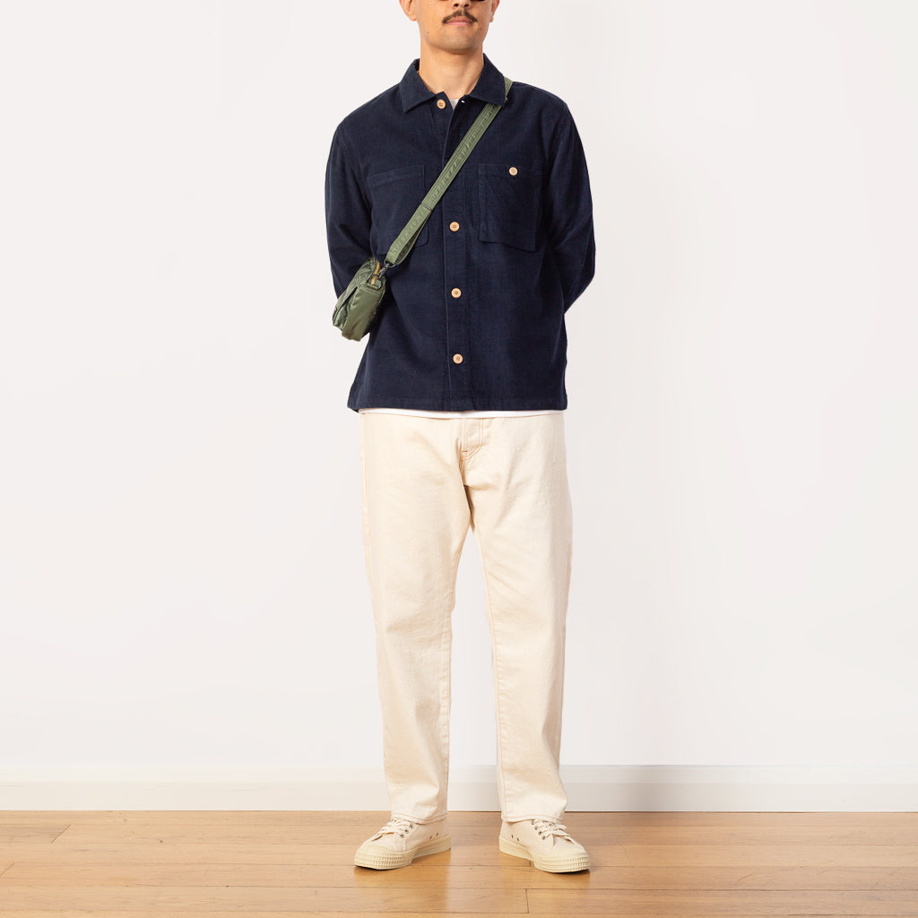 Patch Overshirt - Indigo Blue Microcheck Cord