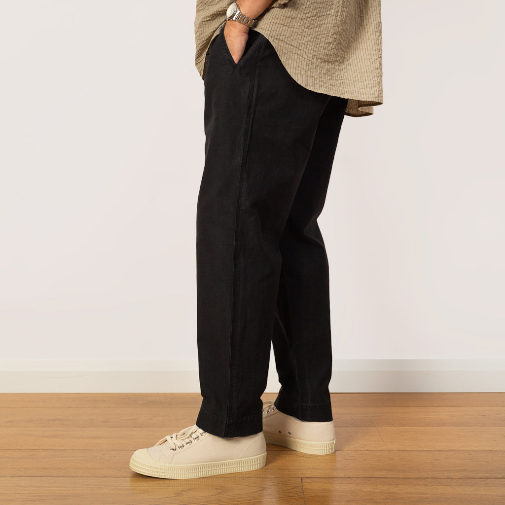 Drawcord Assembly Pants - Black Linear Texture