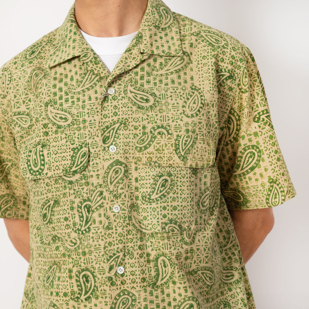 Open Collar Block Print - Paisley