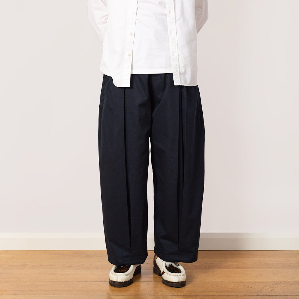 Box Pleat Trousers - Navy