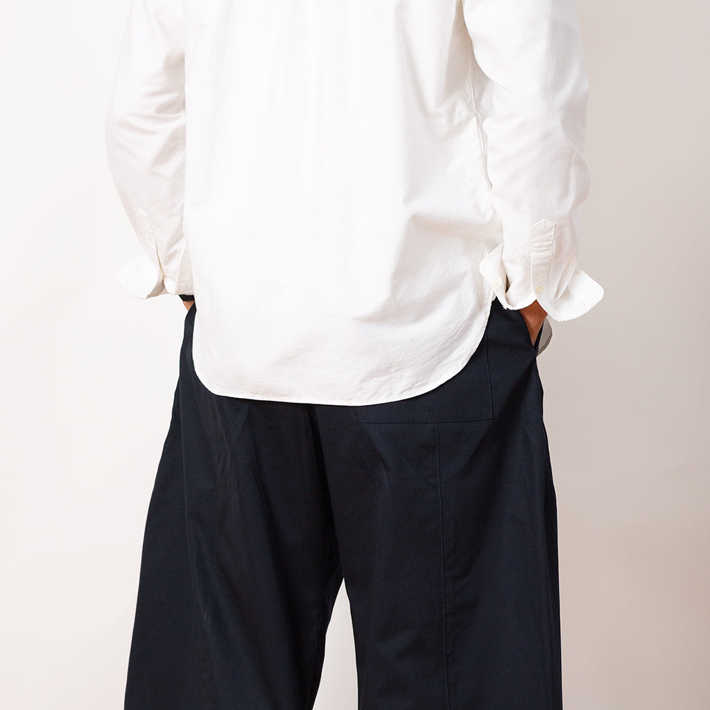 Box Pleat Trousers - Navy | Sage Nation | Peggs & Son.