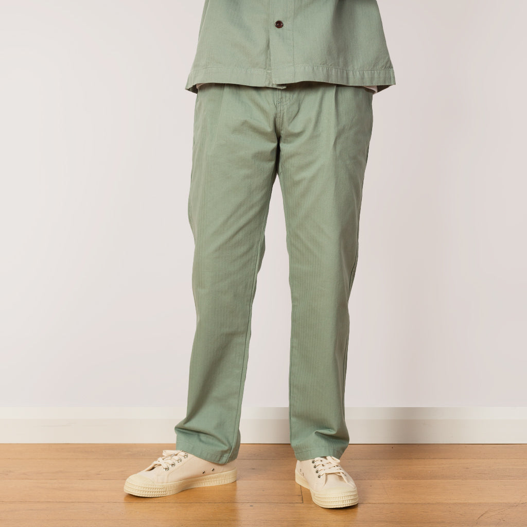 Waiters Pant - Sage Herringbone