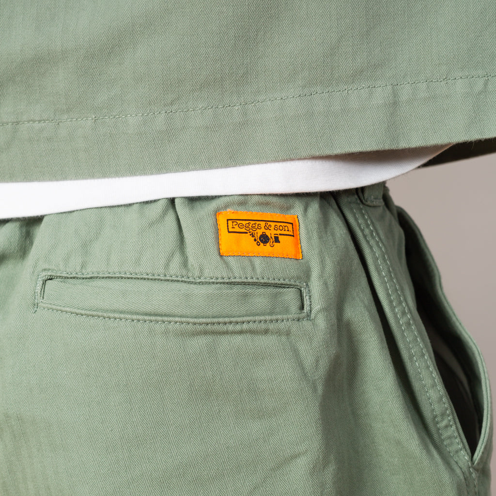 Waiters Pant - Sage Herringbone