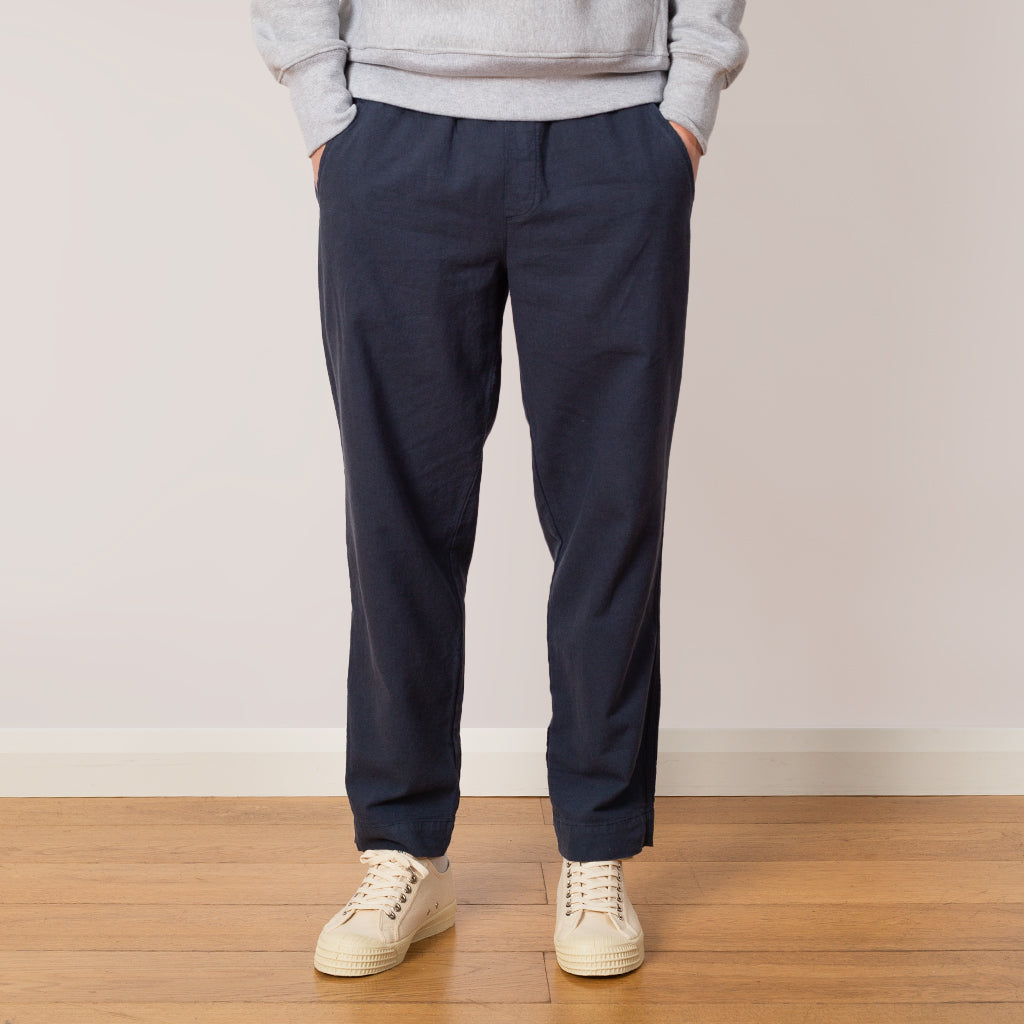 Drawcord Assembly Pant - Soft Navy Cotton Linen