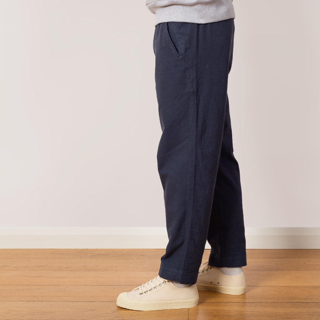 Drawcord Assembly Pant - Soft Navy Cotton Linen