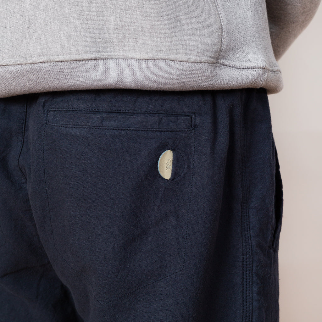 Drawcord Assembly Pant - Soft Navy Cotton Linen