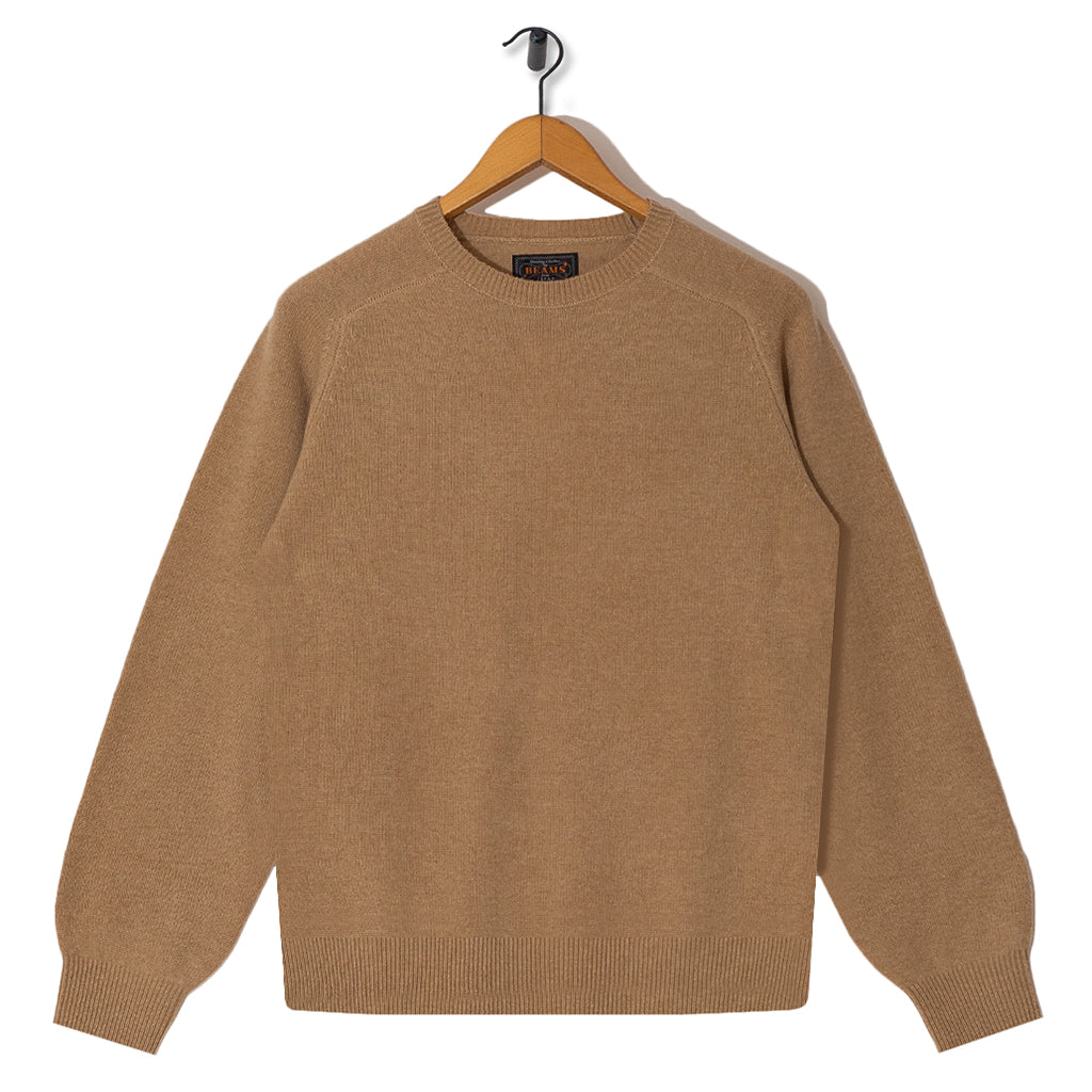 9G Crew Neck Knit - Beige | Beams Plus | Peggs & Son.