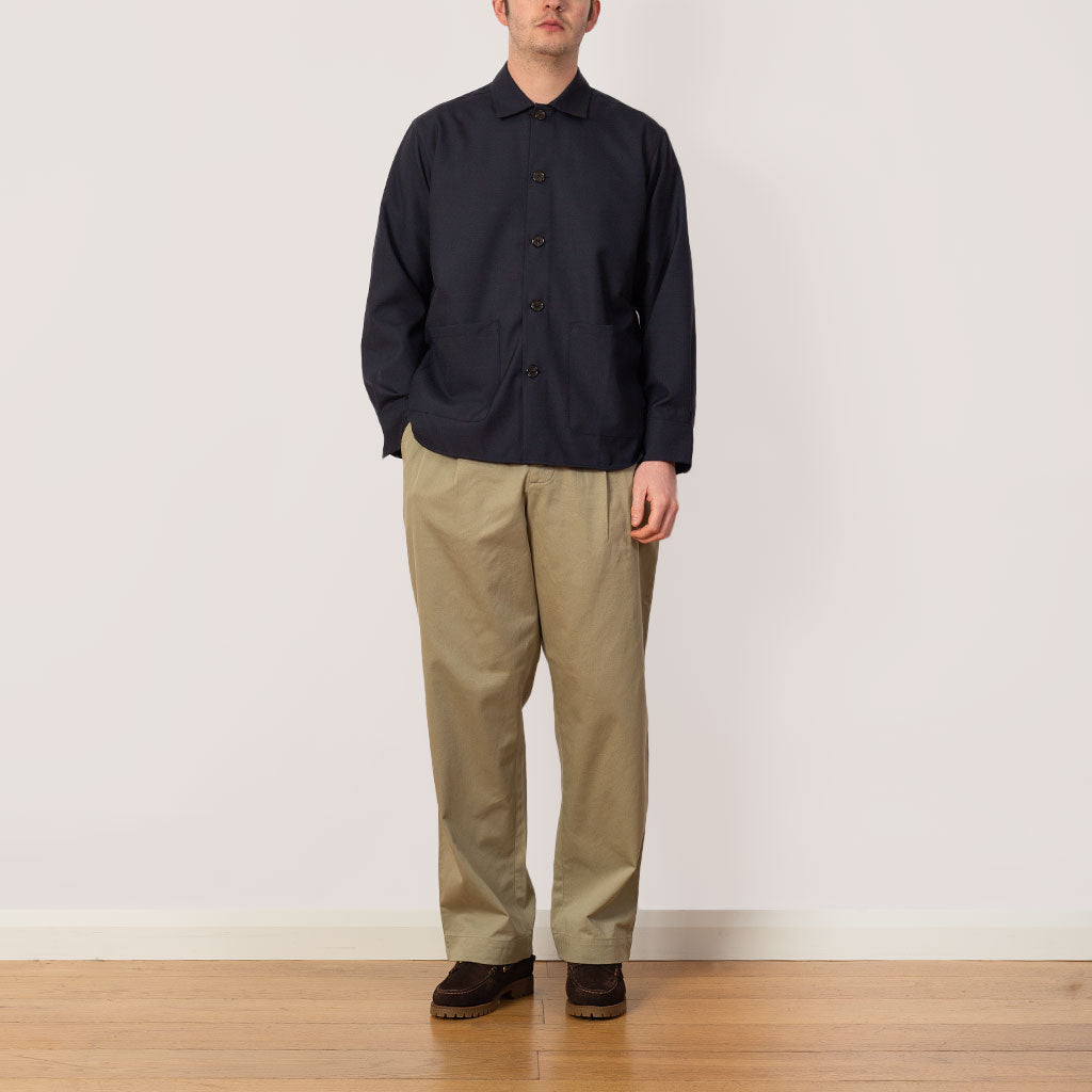 Travail Overshirt - Navy Tropical Wool